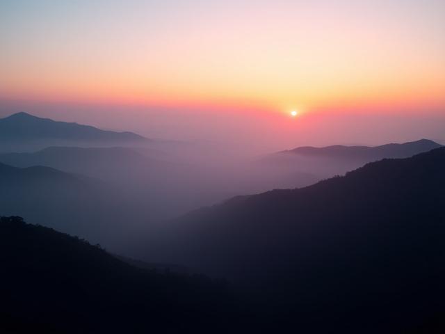 Amanecer en las montañas de Chiapas