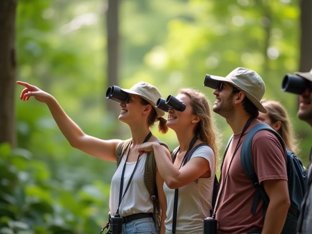Grupo en tour de avistamiento de aves